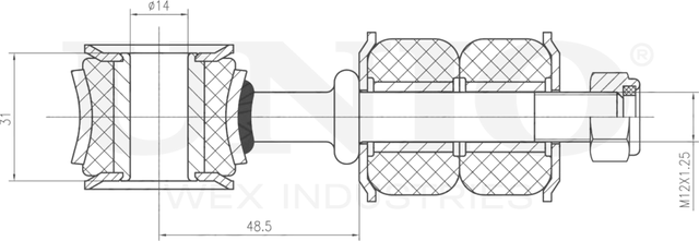 Тяга/стойка стабилизатора (Unio). Артикул SSP-50293