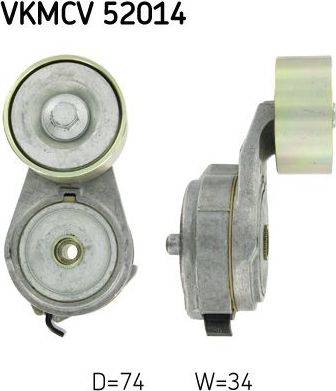 Натяжной ролик (натяжитель) приводного поликлинового ремня SKF для IVECO EuroTech 1992-2026. Артикул VKMCV 52014