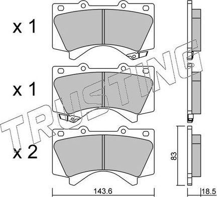 Тормозные колодки Trusting. Артикул 837.0