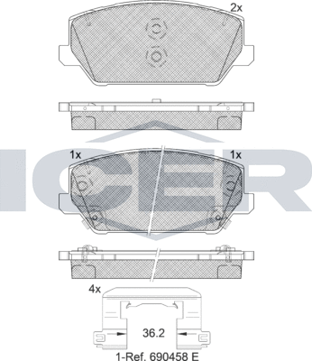 Тормозные колодки Icer. Артикул 182306