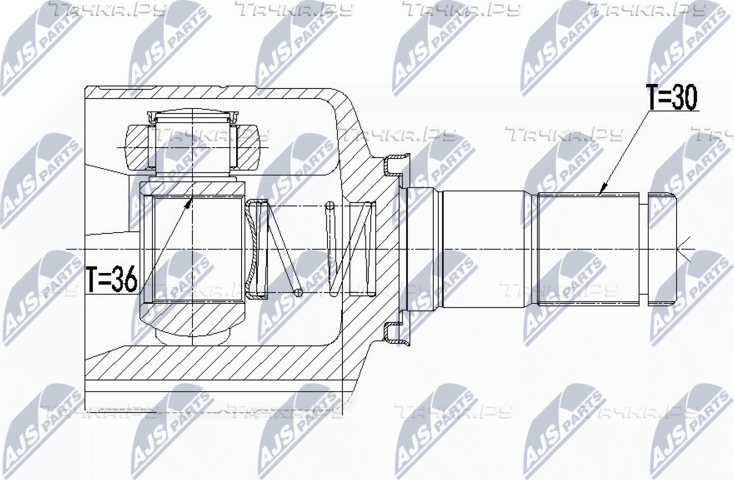 Шрус внутренний (граната) NTY для Renault Scenic III 2009-2016. Артикул NPW-RE-092