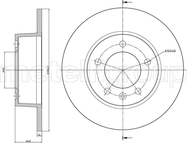Тормозной диск Metelli задний для Renault Master II 1998-2010. Артикул 23-0690