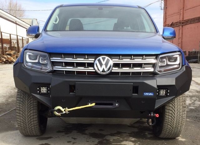 Бампер силовой Rival передний (черный, без ПТФ) для Volkswagen Amarok (V-2,0 TDI) 2010-2016/(V-2,0 TDI; 3,0 TDI) 2016-2026. Артикул 2D.5807.1-NL
