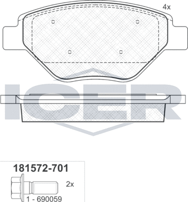 Тормозные колодки Icer. Артикул 181572-701