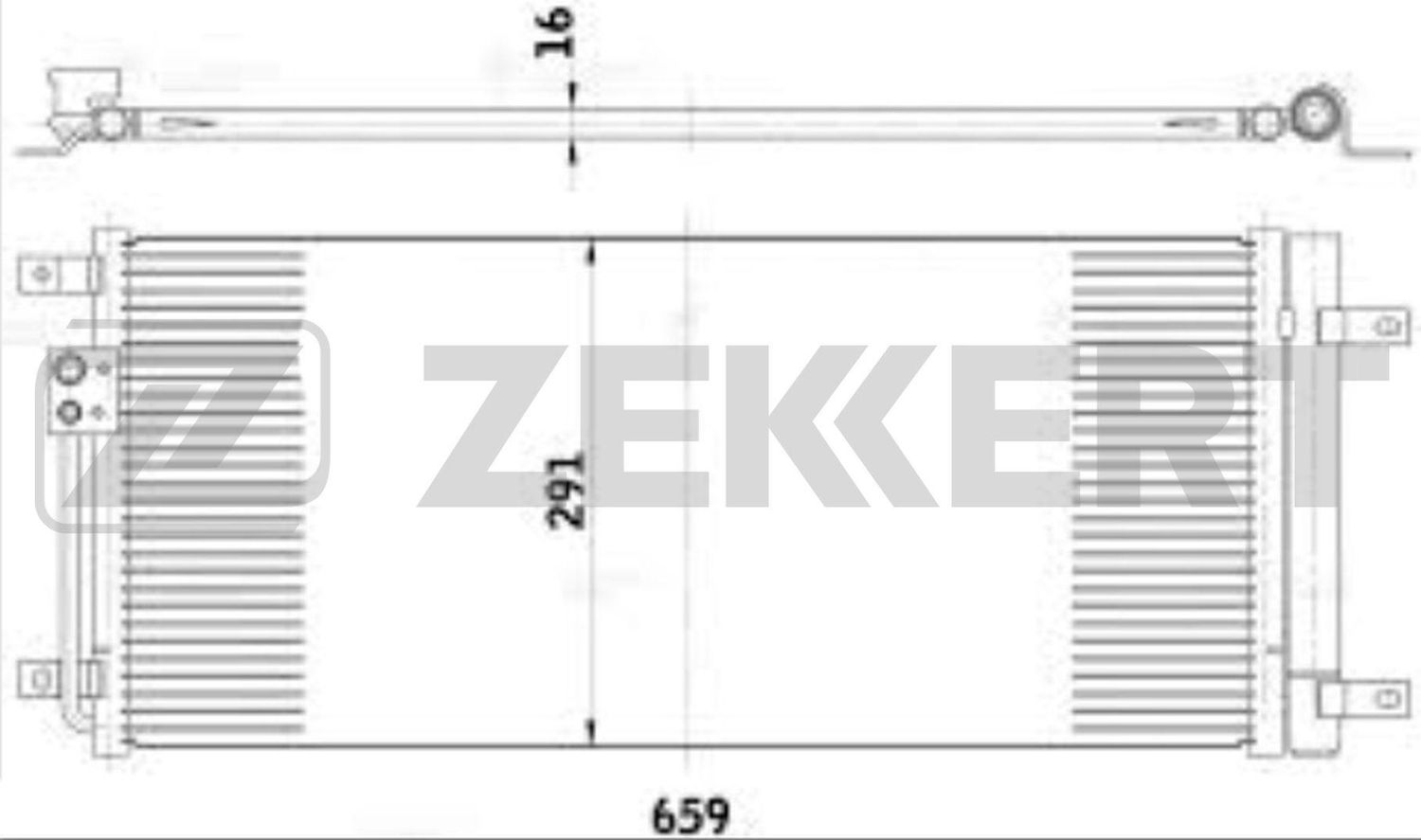 Радиатор кондиционера (конденсатор) Zekkert (алюминий). Артикул MK-3204