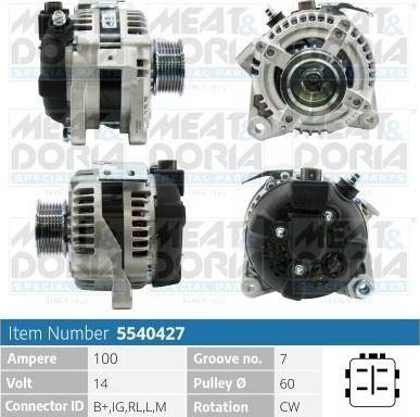 Генератор Meat & Doria для Toyota RAV4 III (XA30) 2006-2013. Артикул 5540427