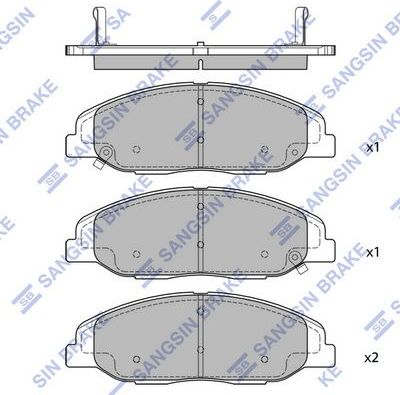 Тормозные колодки Sangsin Hi-Q передние для Cadillac CTS II 2008-2014. Артикул SP2255