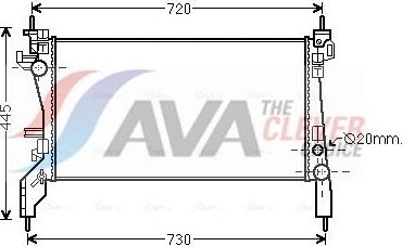 Радиатор охлаждения двигателя AVA ** CLEVER FIT ** для Fiat Qubo I 2008-2026. Артикул FTA2380