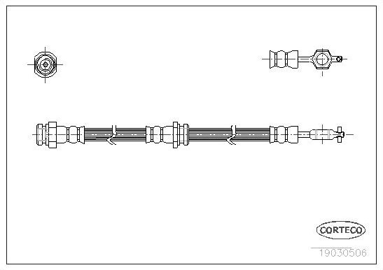 Тормозной шланг Corteco передний для Mazda 626 II (GC) 1982-1990. Артикул 19030506