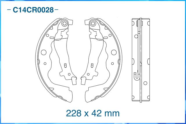 Колодки тормозные задние барабанные (Low Metallic) (Cworks). Артикул C14CR0028