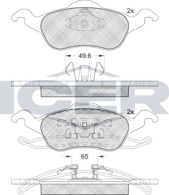 Тормозные колодки Icer. Артикул 181264