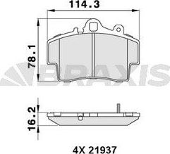 Тормозные колодки Braxis. Артикул AA0271
