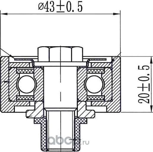 Ролик привод. ремня для а/м Toyota Land Cruiser 200 (07-) 4.5d [VD] (опор.) висконагр. d43 (CM 5515) (Trialli). Артикул cm-5515