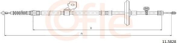 Трос ручника (тросик ручного тормоза) Cofle для Vauxhall Zafira C 2013-2018. Артикул 92.11.5828