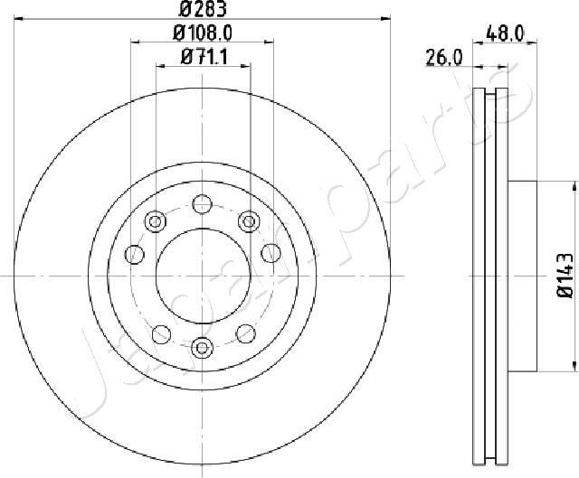 Тормозной диск Japanparts. Артикул DI-412