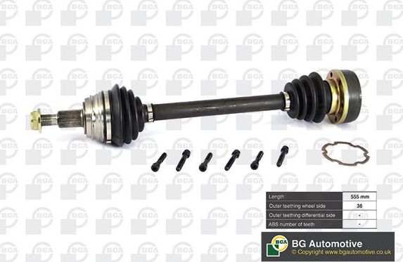 Полуось (привод в сборе, приводной вал) BGA. Артикул DS9617L