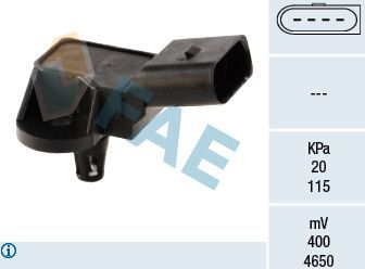 Датчик абсолютного давления (ДАД, MAP) FAE для Volkswagen Lupo 1998-2005. Артикул 15033