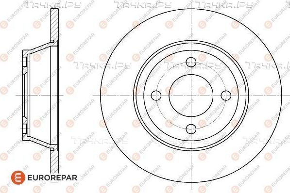 Тормозной диск Eurorepar передний для Audi 80 V (B4) 1992-1995. Артикул 1618868280