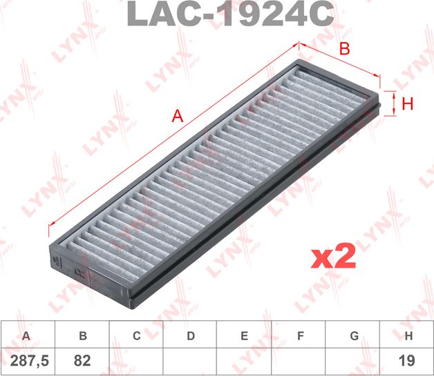 Салонный фильтр LYNXauto. Артикул LAC-1924C