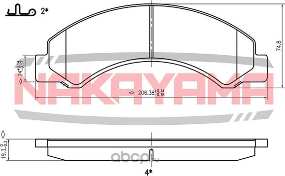 Колодки тормозные HINO 300 (ШК)/NMR85 (Е5) перед/зад на ось =NAKAYAMA= (04465370. Артикул HP8660NY