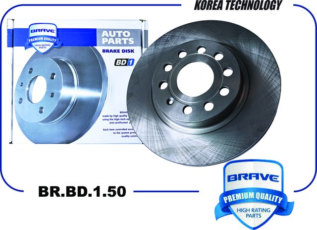 Диск тормозной передний 1K0615301AC BR.BD.1.50 Octavia A5 04-,Yeti 09-,Caddy 04- (Brave). Артикул BRBD150