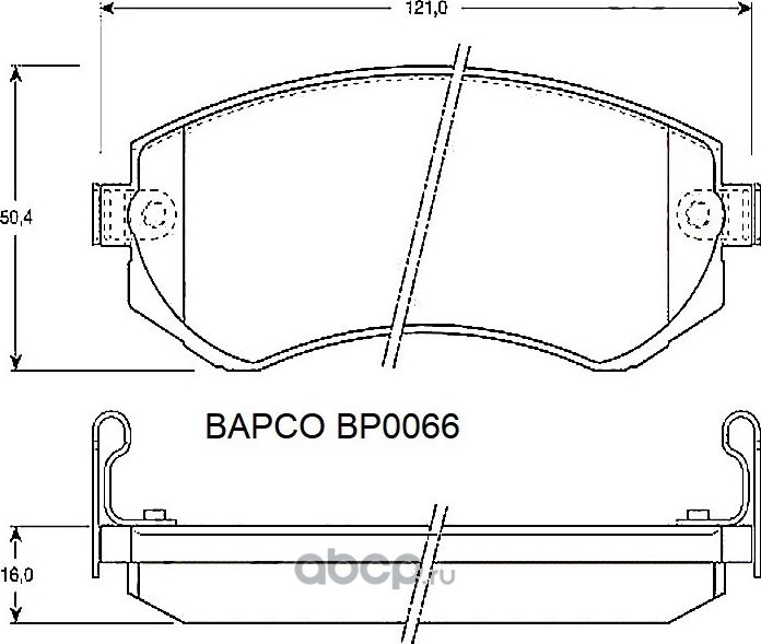 Колодки тормозные дисковые BP0066 задние, комплект, (Bapco) Bapco. Артикул BP0066
