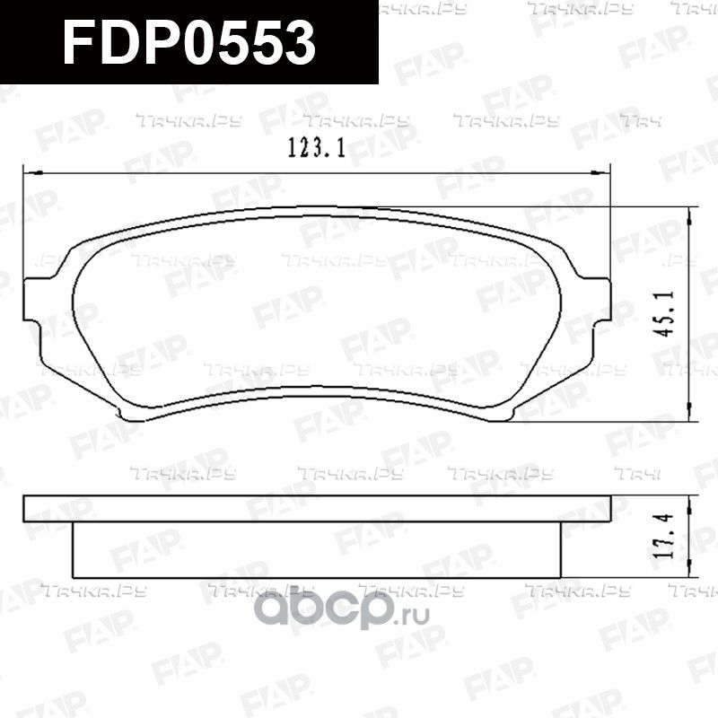 Колодки тормозные задние (FAP). Артикул FDP0553