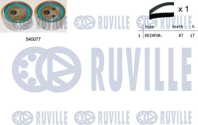 Ремень ГРМ с роликами (комплект) Ruville. Артикул 550010