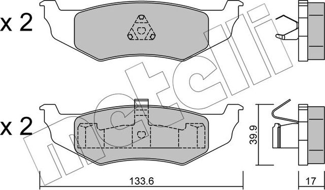 Тормозные колодки Metelli. Артикул 22-0522-0