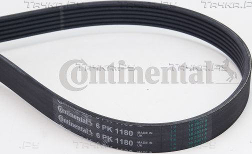 Приводной ремень поликлиновой ContiTech для Honda Accord VI 1999-2000. Артикул 6PK1180