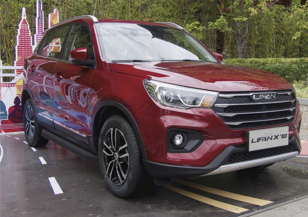 Пороги алюминиевые Rival Premium-Black для Lifan X70 2017-2026. Артикул A173ALB.3305.1