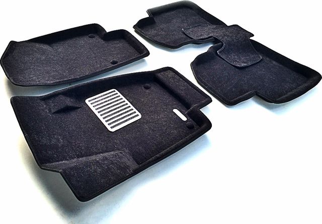 Коврики текстильные Euromat 3D Lux для салона Skoda Rapid 2014-2020. ЧЕРНЫЕ. Артикул EM3D-004508