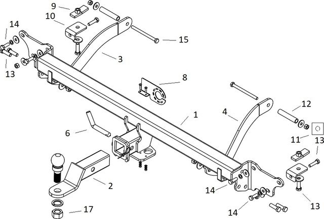 Фаркоп Bizon для Citroen Jumper VAN III L1, L2, L3 2006-2026. Легкосъемный шар под квадрат 30x30 мм. Артикул FA 0340-E