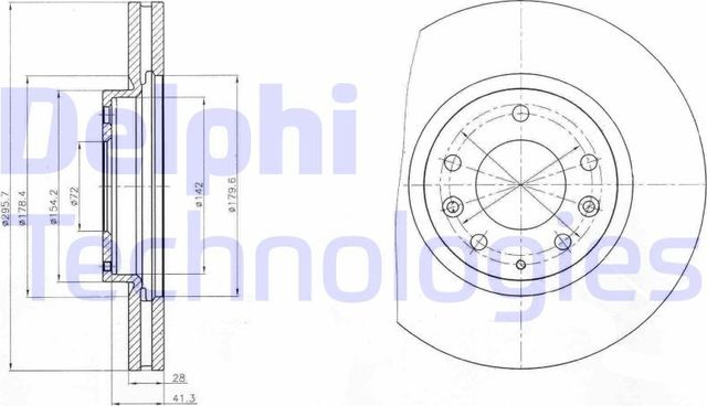 Тормозной диск Delphi передний для Mazda CX-7 I 2006-2014. Артикул BG4256