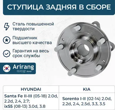Ступица задняя (Arirang) Arirang. Артикул ARG211047