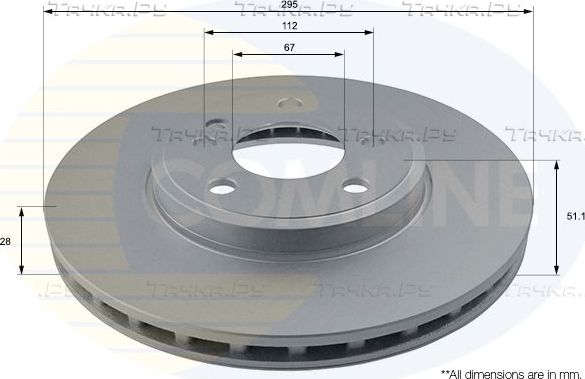 Тормозной диск Comline COATED для Mercedes-Benz GLA I (X156) 2013-2026. Артикул ADC1673V