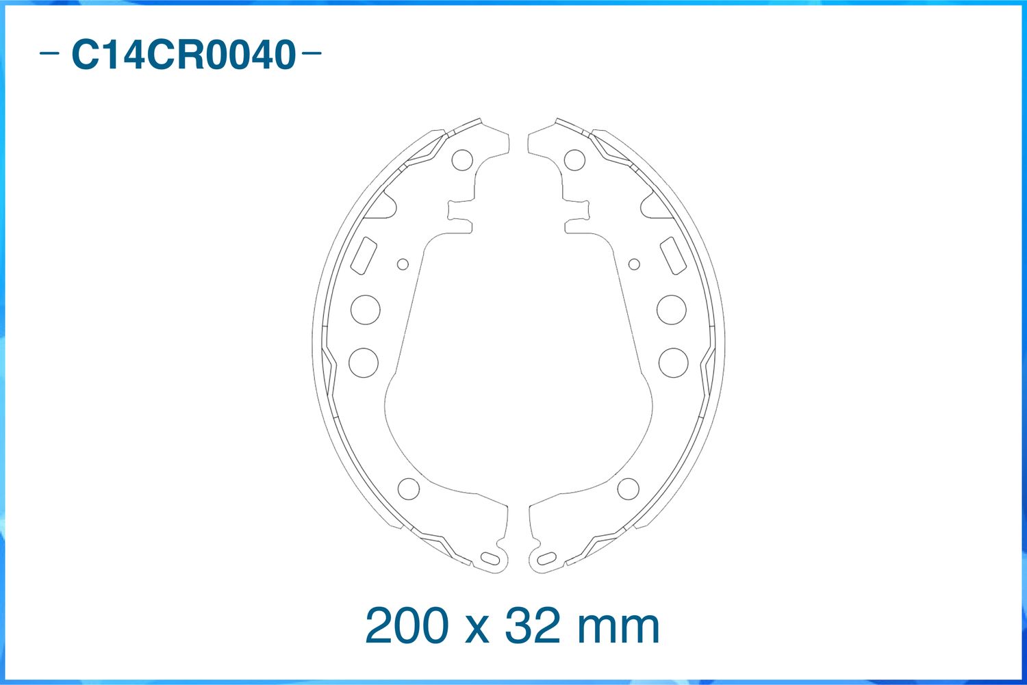 Колодки тормозные задние барабанные (Cworks). Артикул C14CR0040