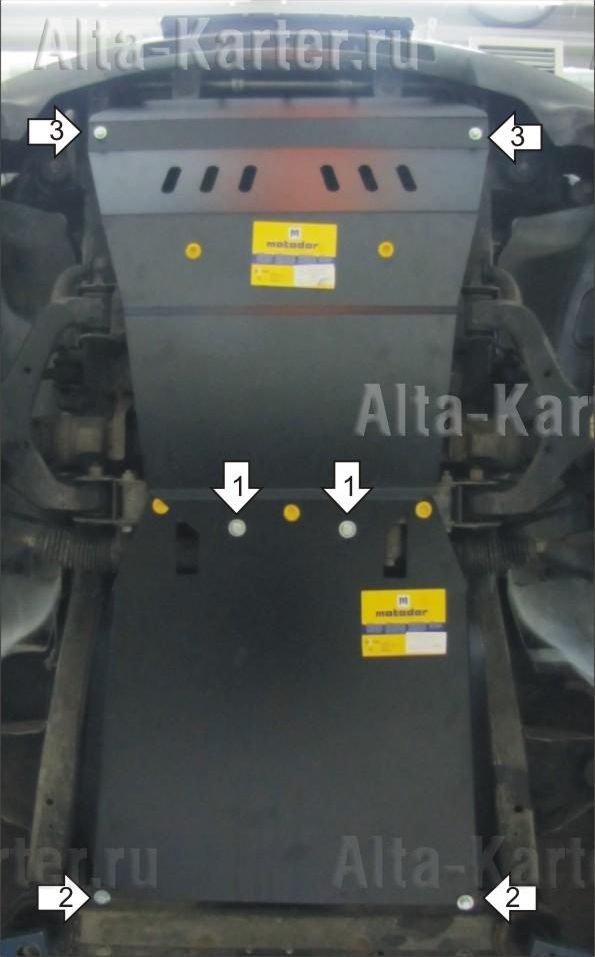 Защита Мотодор для радиатора, картера, КПП SsangYong Rexton II 2007-2012. Артикул 12801