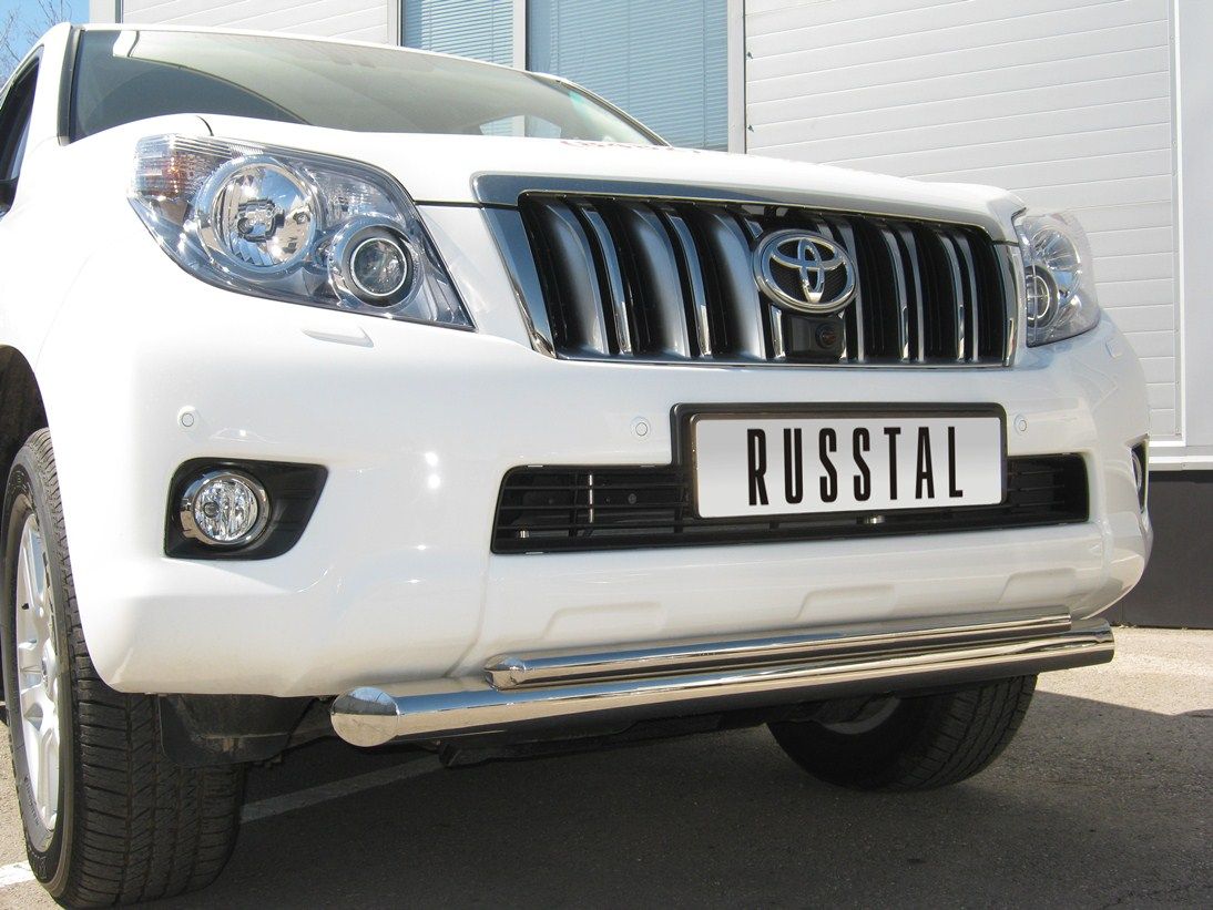 Защита RusStal переднего бампера d76/42 (дуга) для Toyota Land Cruiser Prado 150 2009-2013. Артикул PNZ-000472