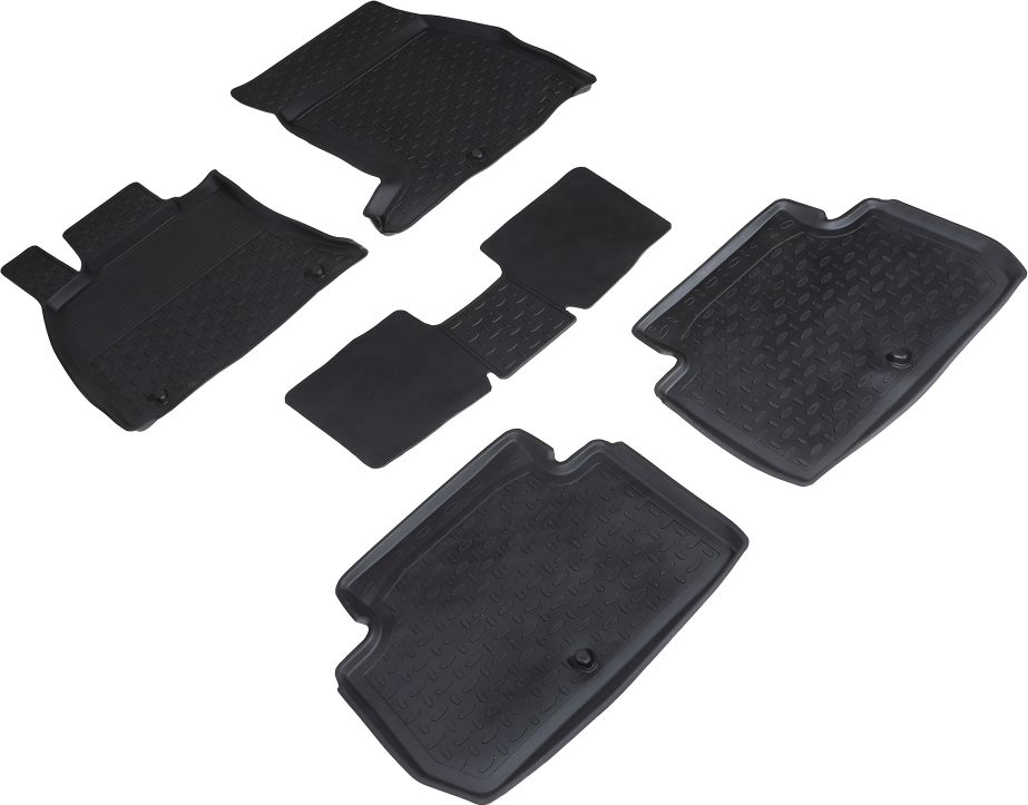 Коврики резиновые Seintex с высоким бортиком для салона Kia Stinger 2018-2026. Артикул 89386