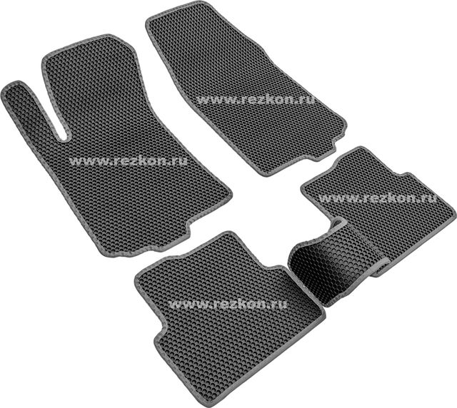 Коврики Rezkon EVA Соты для салона Chevrolet Aveo II T300 2012-2015 Серый кант. Артикул 9112005202