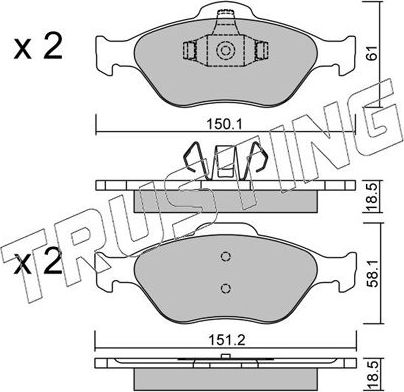 Тормозные колодки Trusting. Артикул 325.0