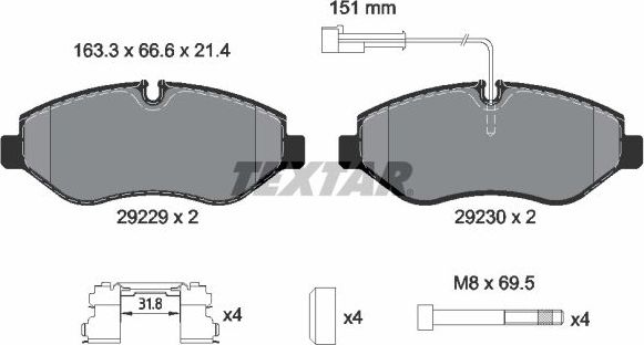 Тормозные колодки Textar Q+. Артикул 2922902