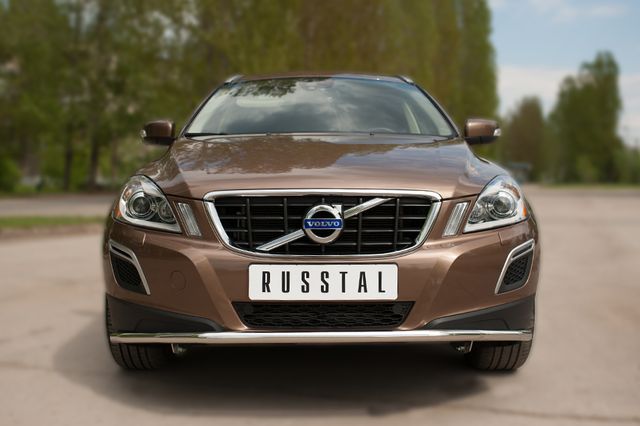 Защита RusStal переднего бампера d42 (секции) для Volvo XC 60 2008-2013. Артикул VXCZ-002075. Артикул VXCZ-002075