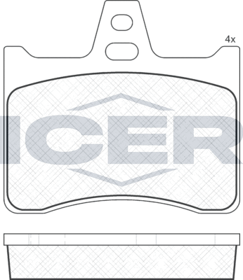 Тормозные колодки Icer задние для Citroen CX I 1977-1985. Артикул 180256