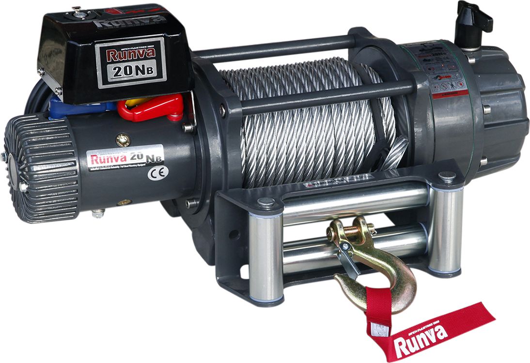 Лебёдка электрическая 24V Runva 20000 lbs 9072 кг (влагозащищенная) стальной трос. Артикул EWB20000S24V