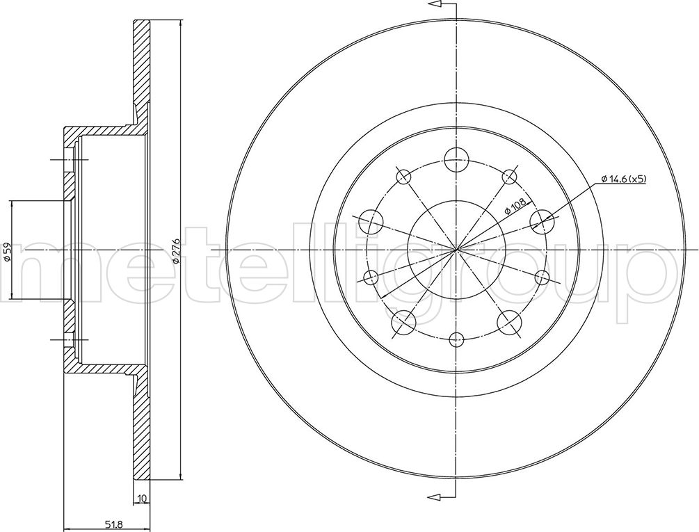 Тормозной диск Metelli. Артикул 23-0410C