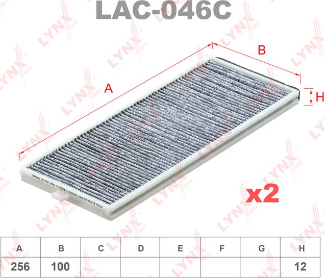 Салонный фильтр LYNXauto. Артикул LAC-046C