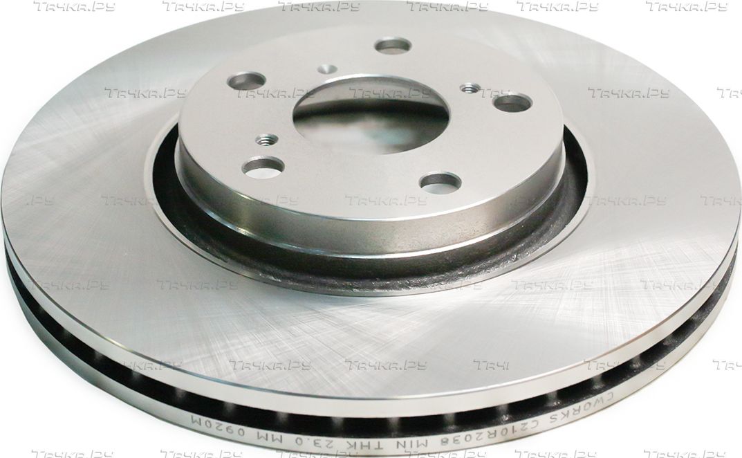 Тормозной диск Cworks передний для Toyota Corolla E140, E150 2006-2014. Артикул C210R2038