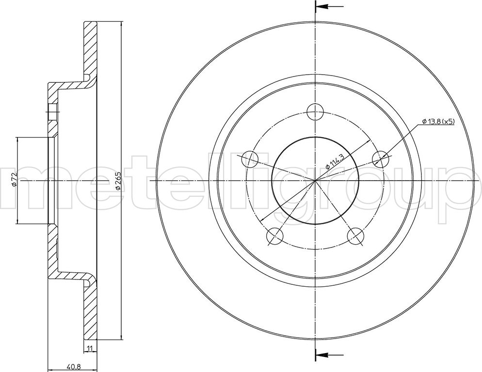 Тормозной диск Metelli. Артикул 23-0738C